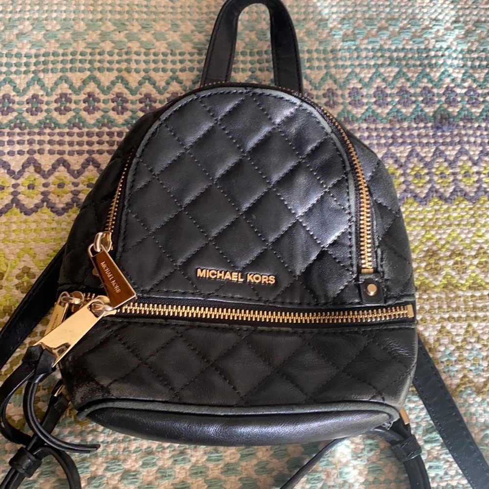 Michael Kors quilted leather mini backpack